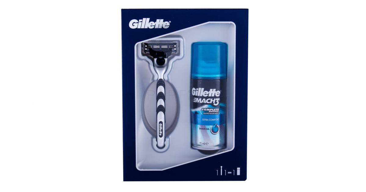 Gillette Mach Pacco Regalo Rasoio Pz Gel Da Barba Extra Comfort