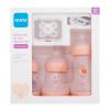 MAM Welcome To The World Set 0m+ Pink Pacco regalo biberon Anti-Colic 160 ml 2 pz + biberon Anti-Colic 260 ml 1 pz + ciuccio Start 1 pz + nastro ciuccio 1 pz