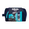 Gillette Mach3 Charcoal Pacco regalo gel da barba 200 ml + rasoio con una testina 1 pz + testina di ricambio 1 pz + borsa cosmetica