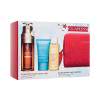 Clarins Double Serum Light Collection Pacco regalo siero viso Double Serum Light Texture 50 ml + crema viso Hydra-Essentiel Silky Cream 15 ml + tonico Hydrating Toning Lotion 50 ml + borsa cosmetica rossa