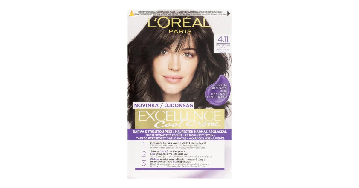 L'Oréal Paris Excellence Cool Creme Tinta capelli donna 48 ml Tonalità 4,11  Ultra Ash Brown
