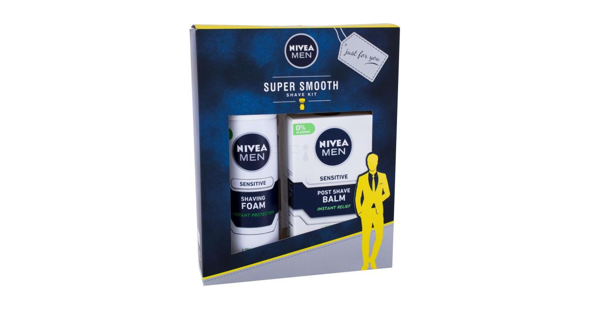 Nivea Men Sensitive Pacco regalo balsamo dopobarbal Men Sensitive After  Shave balsamo 100 ml + schiuma da barba Men Sensitive schiuma da barba200 ml