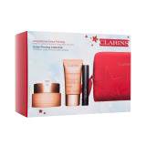 Clarins Extra-Firming Collection Pacco regalo crema viso da giorno Extra-Firming Jour 50 ml + crema notte per viso Extra-Firming Nuit 15 ml + mascara Wonder Perfect Mascara 4D 3 ml 01 Perfect Black + siero viso Double Serum 0,9 ml + borsa cosmetica rossa