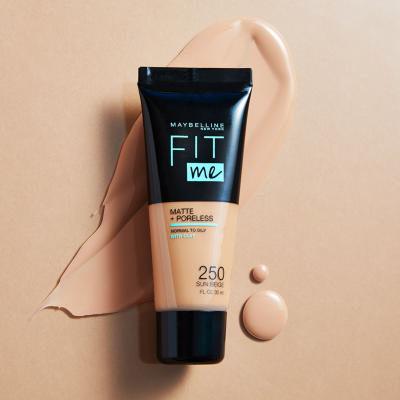 Maybelline Fit Me! Matte + Poreless Fondotinta donna 30 ml Tonalità 105 Natural Ivory