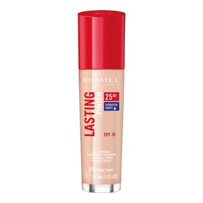 Rimmel London Lasting Finish 25H SPF20 Fondotinta donna 30 ml Tonalità 010 Rose Ivory