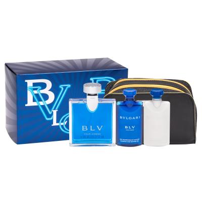 Bvlgari BLV Pour Homme Pacco regalo Eau de Toilette 100 ml + 75 ml balsamo dopobarba + 75 ml doccia gel + borsa per i cosmetici