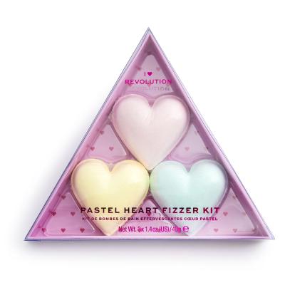 I Heart Revolution Heart Pastel Bath Fizzer Kit Pacco regalo bomba da bagno 40 g + bomba da bagno 40 g Passion Fruit + bomba da bagno 40 g Lemon