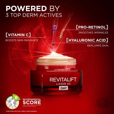 L&#039;Oréal Paris Revitalift Laser X3 Day Cream Pacco regalo crema giorno per il viso Revitalift Laser X3 50 ml + crema notte per il viso Revitalift Laser X3 50 ml