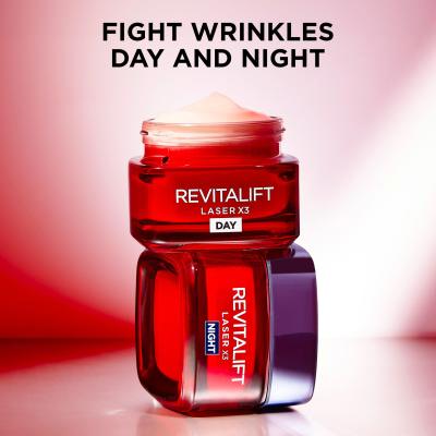 L&#039;Oréal Paris Revitalift Laser X3 Day Cream Pacco regalo crema giorno per il viso Revitalift Laser X3 50 ml + crema notte per il viso Revitalift Laser X3 50 ml