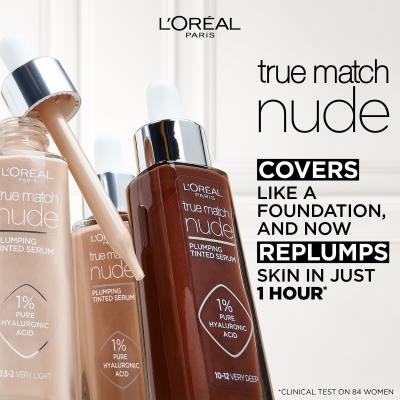 L&#039;Oréal Paris True Match Nude Plumping Tinted Serum Fondotinta donna 30 ml Tonalità 4-5 Medium