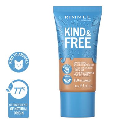 Rimmel London Kind &amp; Free Skin Tint Foundation Fondotinta donna 30 ml Tonalità 150 Rose Vanilla