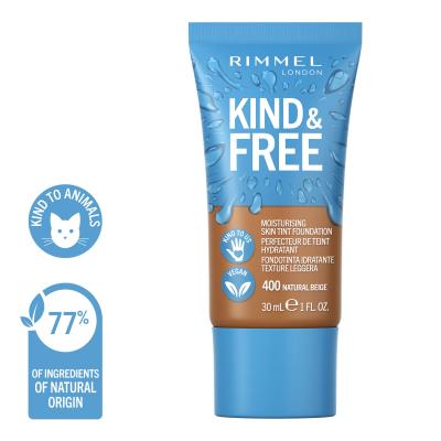 Rimmel London Kind &amp; Free Skin Tint Foundation Fondotinta donna 30 ml Tonalità 400 Natural Beige