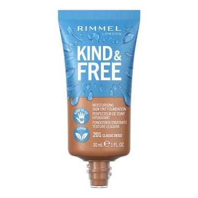 Rimmel London Kind &amp; Free Skin Tint Foundation Fondotinta donna 30 ml Tonalità 201 Classic Beige