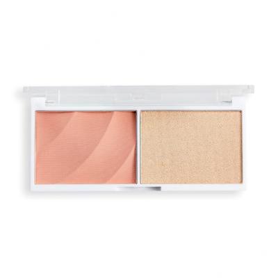 Revolution Relove Colour Play Blushed Duo Blush &amp; Highlighter Contouring palette donna 5,8 g Tonalità Sweet