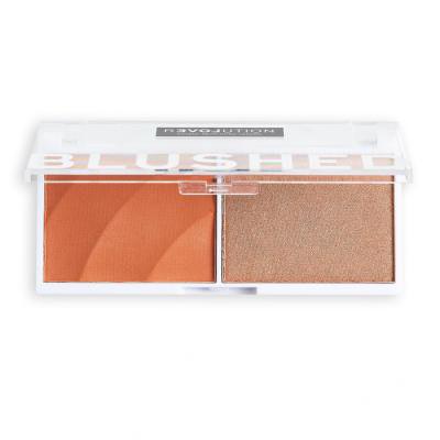 Revolution Relove Colour Play Blushed Duo Blush &amp; Highlighter Contouring palette donna 5,8 g Tonalità Queen