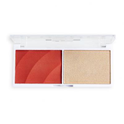 Revolution Relove Colour Play Blushed Duo Blush &amp; Highlighter Contouring palette donna 5,8 g Tonalità Daydream