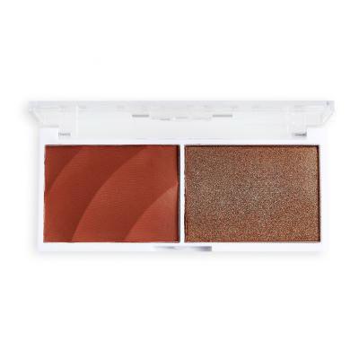 Revolution Relove Colour Play Blushed Duo Blush &amp; Highlighter Contouring palette donna 5,8 g Tonalità Baby