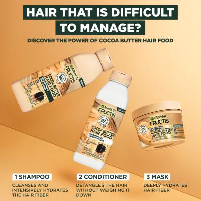 Garnier Fructis Hair Food Cocoa Butter Smoothing Shampoo Shampoo donna 350 ml