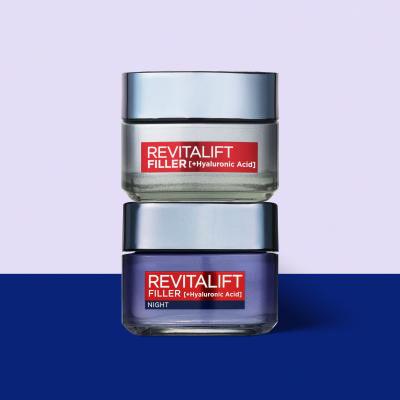 L&#039;Oréal Paris Revitalift Filler HA Duo Set Pacco regalo crema giorno Revitalift Filler HA 50 ml + crema notte Revitalift Filler HA 50 ml