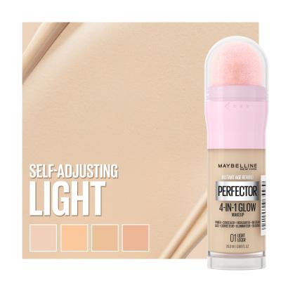 Maybelline Instant Anti-Age Perfector 4-In-1 Glow Fondotinta donna 20 ml Tonalità 01 Light