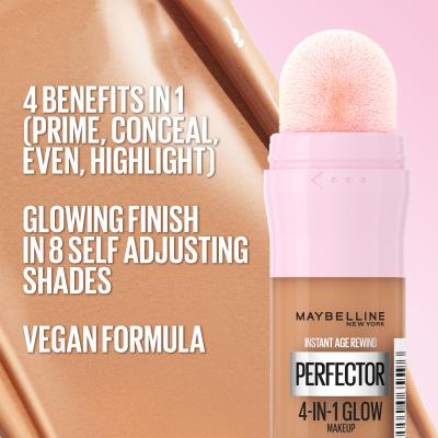 Maybelline Instant Anti-Age Perfector 4-In-1 Glow Fondotinta donna 20 ml Tonalità 01 Light