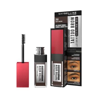 Maybelline Tattoo Brow 36H Styling Gel Gel e pomate per sopracciglia donna 6 ml Tonalità 260 Deep Brown