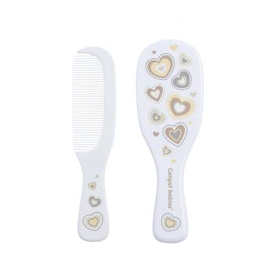 Canpol babies Newborn Baby Baby Brush With Comb Hearts Pettine per capelli bambino Set