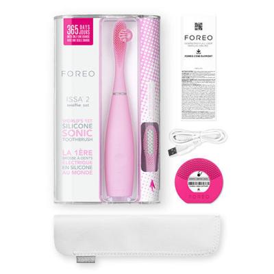 Foreo ISSA™ 2 Sensitive Set Silicone Sonic Spazzolino sonico 1 pz Tonalità Pearl Pink