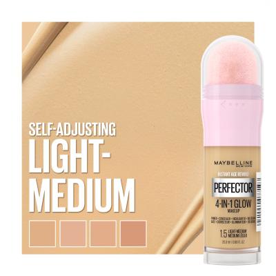 Maybelline Instant Anti-Age Perfector 4-In-1 Glow Fondotinta donna 20 ml Tonalità 1.5 Light Medium