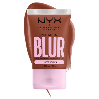 NYX Professional Makeup Bare With Me Blur Tint Foundation Fondotinta donna 30 ml Tonalità 19 Deep Golden