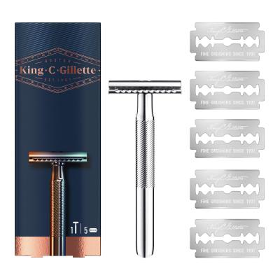 Gillette King C. Double Edge Safety Razor Rasoio uomo Set