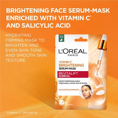 L&#039;Oréal Paris Revitalift Clinical Vitamin C Brightening Serum-Mask Maschera per il viso 26 g