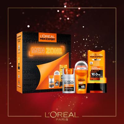 L&#039;Oréal Paris Men Expert Hydra Energetic Pacco regalo crema idratante Men Expert Hydra Energetic Daily Moisturizer 50 ml + gel doccia Men Expert Hydra Energetic 300 ml + antitraspirante Men Expert Thermic Resist Antiperspirant 45° 50 ml