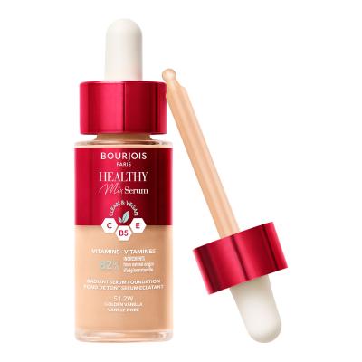 BOURJOIS Paris Healthy Mix Clean &amp; Vegan Serum Foundation Fondotinta donna 30 ml Tonalità 51.2W Golden Vanilla