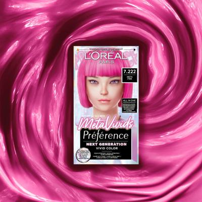 L&#039;Oréal Paris Préférence Meta Vivids Tinta capelli donna 75 ml Tonalità 7.222 Meta Pink