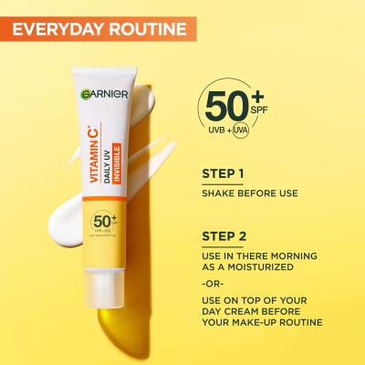 Garnier Skin Naturals Vitamin C Daily UV Invisible SPF50+ Crema giorno per il viso donna 40 ml