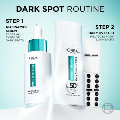 L&#039;Oréal Paris Bright Reveal Dark Spot UV Fluid SPF50+ Crema giorno per il viso 50 ml