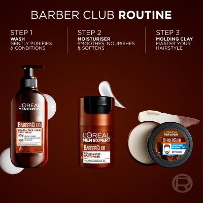 L&#039;Oréal Paris Men Expert Barber Club Beard &amp; Skin Moisturiser Balsamo per la barba uomo 50 ml