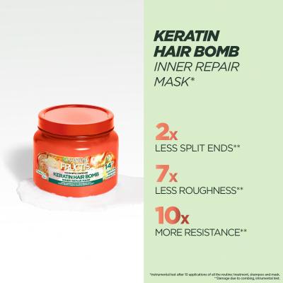 Garnier Fructis Goodbye Damage Keratin Hair Bomb Maschera per capelli donna 320 ml