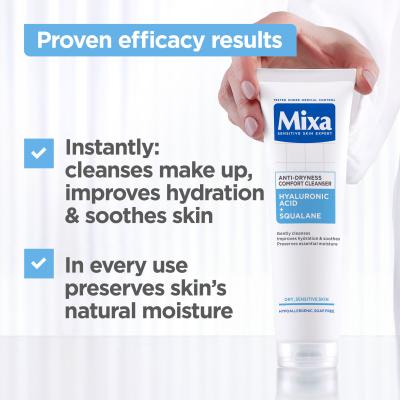 Mixa Hyaluronic Acid + Squalane Anti-Dryness Comfort Cleanser Gel detergente donna 150 ml