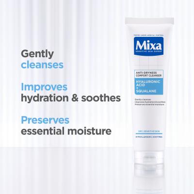 Mixa Hyaluronic Acid + Squalane Anti-Dryness Comfort Cleanser Gel detergente donna 150 ml