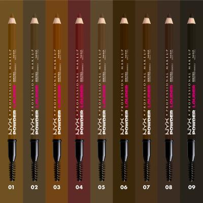 NYX Professional Makeup Powder Louder Brow Pencil Matita sopracciglia donna 1,15 g Tonalità 08 Deep Brown