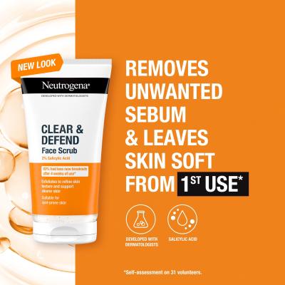 Neutrogena Clear &amp; Defend Face Scrub Peeling viso 150 ml