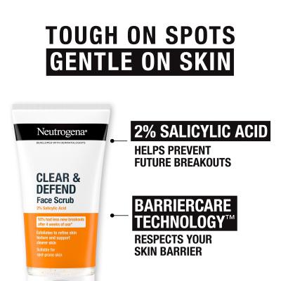 Neutrogena Clear &amp; Defend Face Scrub Peeling viso 150 ml