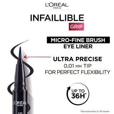 L&#039;Oréal Paris Infaillible Grip 36H Micro-Fine Brush Eye Liner Eyeliner donna 0,4 g Tonalità 04 Dew Berry