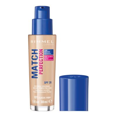 Rimmel London Match Perfection SPF20 Fondotinta donna 30 ml Tonalità 101 Classic Ivory