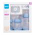 MAM Welcome To The World Set 0m+ Blue Pacco regalo biberon Anti-Colic 160 ml 2 pz + biberon Anti-Colic 260 ml 1 pz + ciuccio Start 1 pz + nastrino ciuccio 1 pz