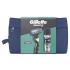 Gillette Mach3 Pacco regalo rasoio 1 pz + testina di ricambio 1 pz + gel da barba Series Soothing With Aloe Vera Sensitive Shave Gel 200 ml + borsa cosmetica