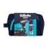 Gillette Mach3 Charcoal Pacco regalo gel da barba 200 ml + rasoio con una testina 1 pz + testina di ricambio 1 pz + borsa cosmetica