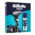 Gillette Mach3 Charcoal Pacco regalo rasoio Mach3 Charcoal 1 ks + gel da barba Series Shave Gel Cleansing With Charcoal 200 ml